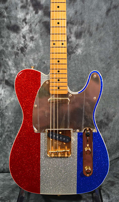 Fender Buck Owens Telecaster Red Silver Blue Sparkle