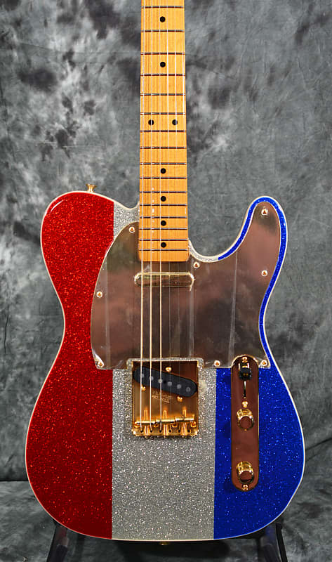 Fender Buck Owens Telecaster Red Silver Blue Sparkle