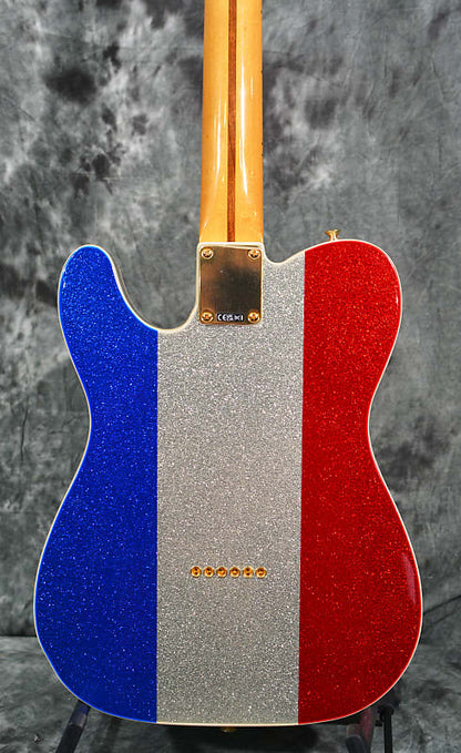 Fender Buck Owens Telecaster Red Silver Blue Sparkle