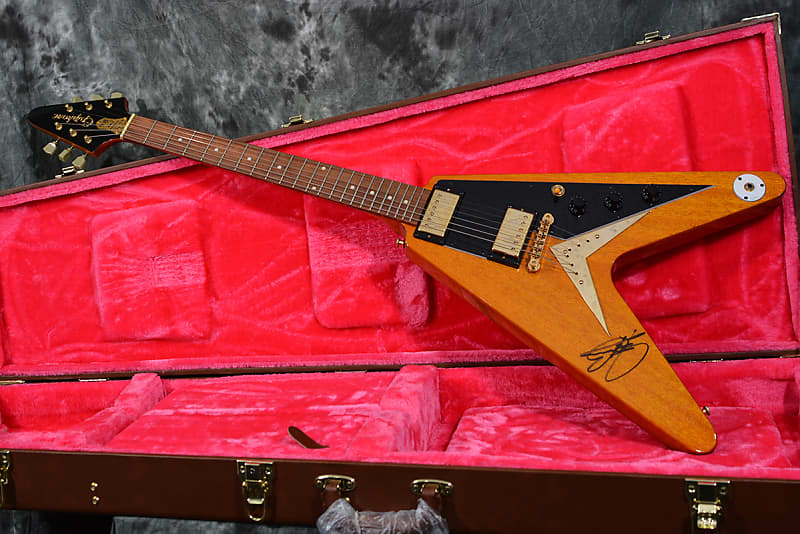 Epiphone Joe Bonamassa Signature AMOS 1959 Korina Flying V Autographed w Case